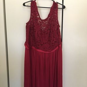 Red Lace Bridesmaid Dress